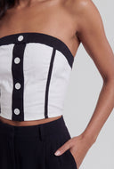 Marleigh Contrast Trim Strapless Crop Top