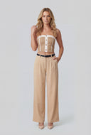 Marleigh Contrast Trim Strapless Crop Top