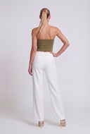 Marleigh Contrast Trim Strapless Crop Top