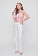 Marleigh Contrast Trim Strapless Crop Top
