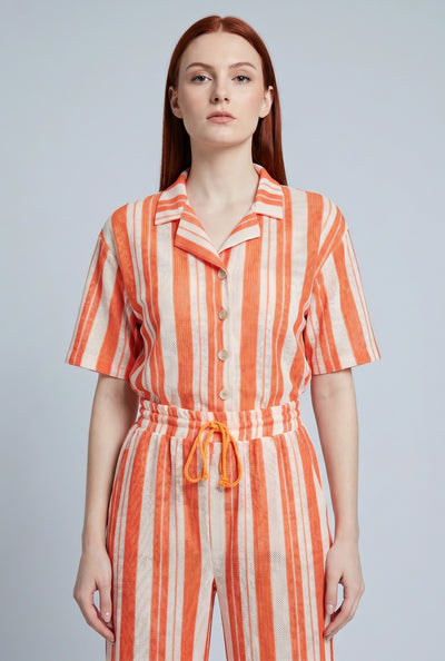 Kataleya Striped Short Sleeve Shirt
