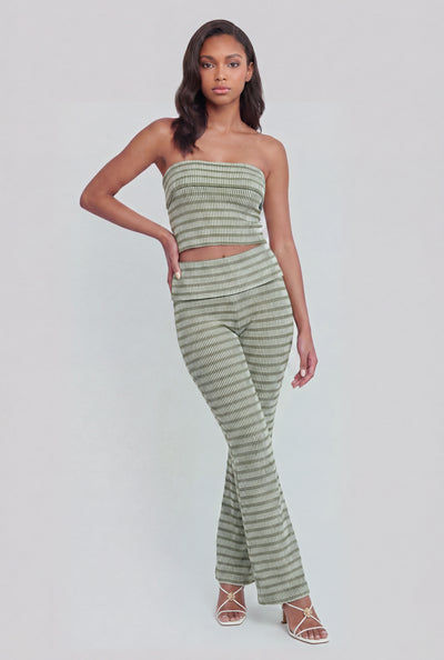 Liberty Striped Fold Over Pants