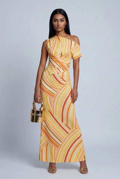 Swirl Print Maxi Skirt