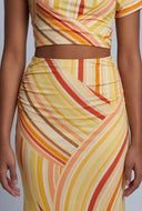 Swirl Print Maxi Skirt