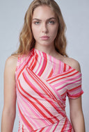 Swirl Print Asymmetrical Top