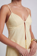 Sienna Striped Poplin Plunge Flyaway Blouse