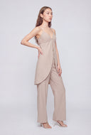 Sienna Striped Poplin Straight-Leg Pants