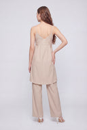 Sienna Striped Poplin Straight-Leg Pants