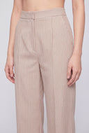 Sienna Striped Poplin Straight-Leg Pants