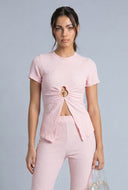 Delaney Textured Keyhole Top