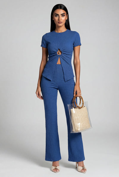 Delaney Textured Flare Pants