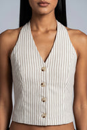 Elisabeth Striped Halter Vest