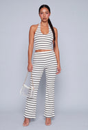 Striped Fold Over Pants