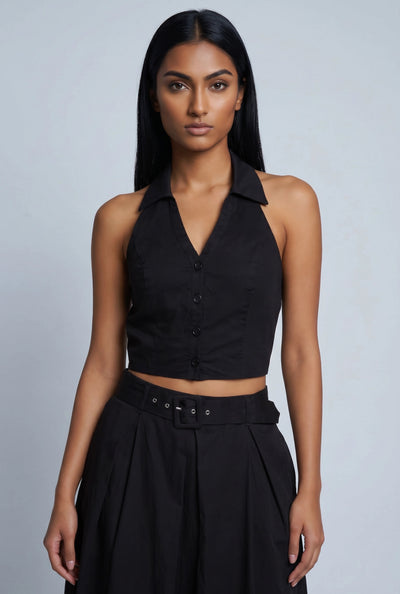 Evangeline Crop Halter Top