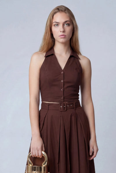 Evangeline Crop Halter Top