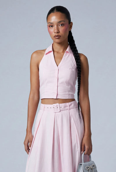 Evangeline Crop Halter Top