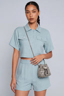 Linen Crop Shirt