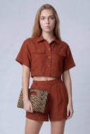 Linen Crop Shirt
