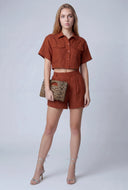 Linen Crop Shirt