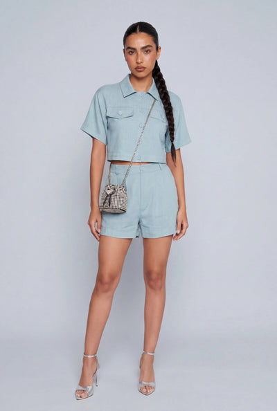 Linen Pleated Shorts