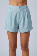 Linen Pleated Shorts