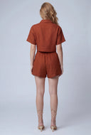 Linen Pleated Shorts