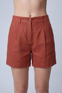 Linen Pleated Shorts