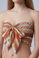 Striped Bow Front Crop Top