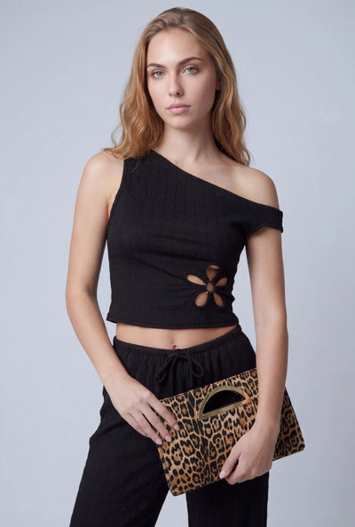 Paris Floral Cutout Asymmetrical Top