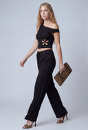 Paris Floral Cutout Asymmetrical Top