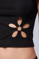 Paris Floral Cutout Asymmetrical Top