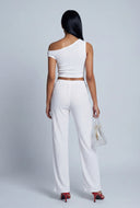 Paris Floral Cutout Asymmetrical Top