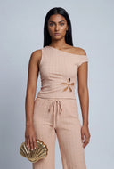 Paris Floral Cutout Asymmetrical Top
