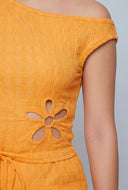 Paris Floral Cutout Asymmetrical Top