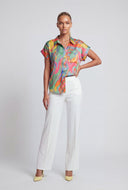 Marie Psychedelic Satin Shirt