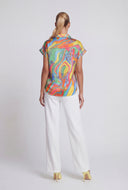 Marie Psychedelic Satin Shirt
