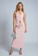 Phoenix Drawstring Textured Maxi Skirt