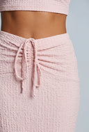 Phoenix Drawstring Textured Maxi Skirt