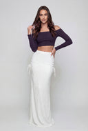 Drawstring Side Maxi Skirt
