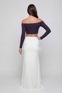 Drawstring Side Maxi Skirt