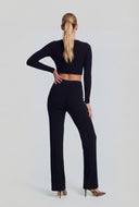 Salome Metallic Keyhole Hem Crop Top
