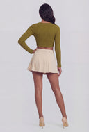 Salome Metallic Keyhole Hem Crop Top