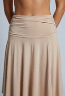 Ruched Asymmetrical Midi Skirt