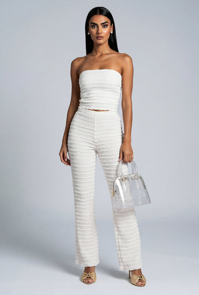 Textured Flare Pants