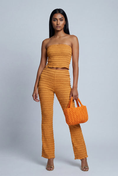 Textured Flare Pants