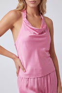 Katherine Satin Tie Halter Top