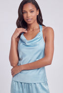 Katherine Satin Tie Halter Top