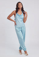 Katherine Satin Tie Halter Top