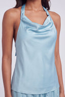 Katherine Satin Tie Halter Top