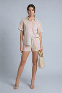 Makenna Striped Drawstring Shorts